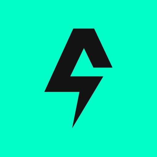 Arvic app icon, black bolt on green