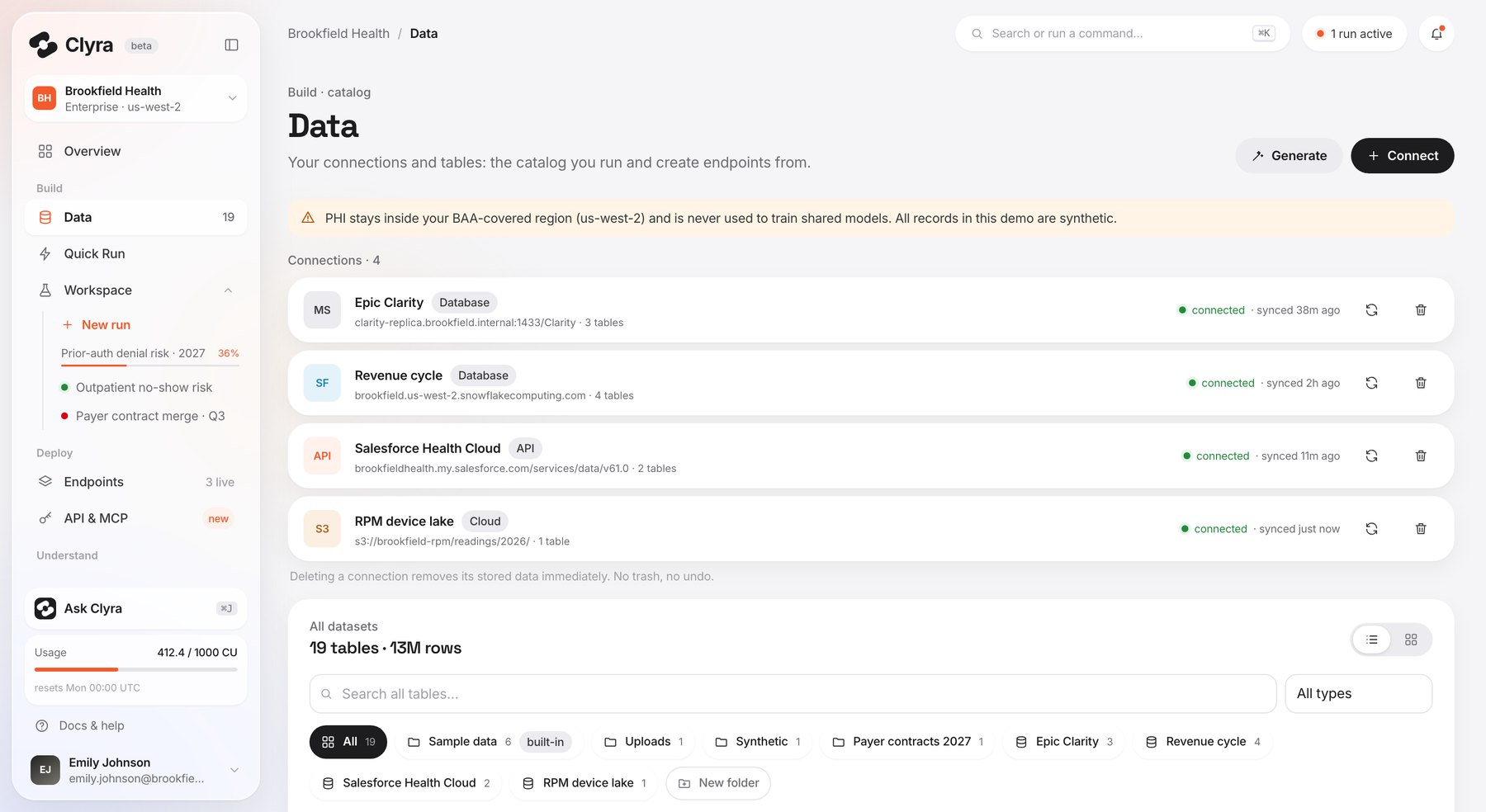 Data catalog & connections