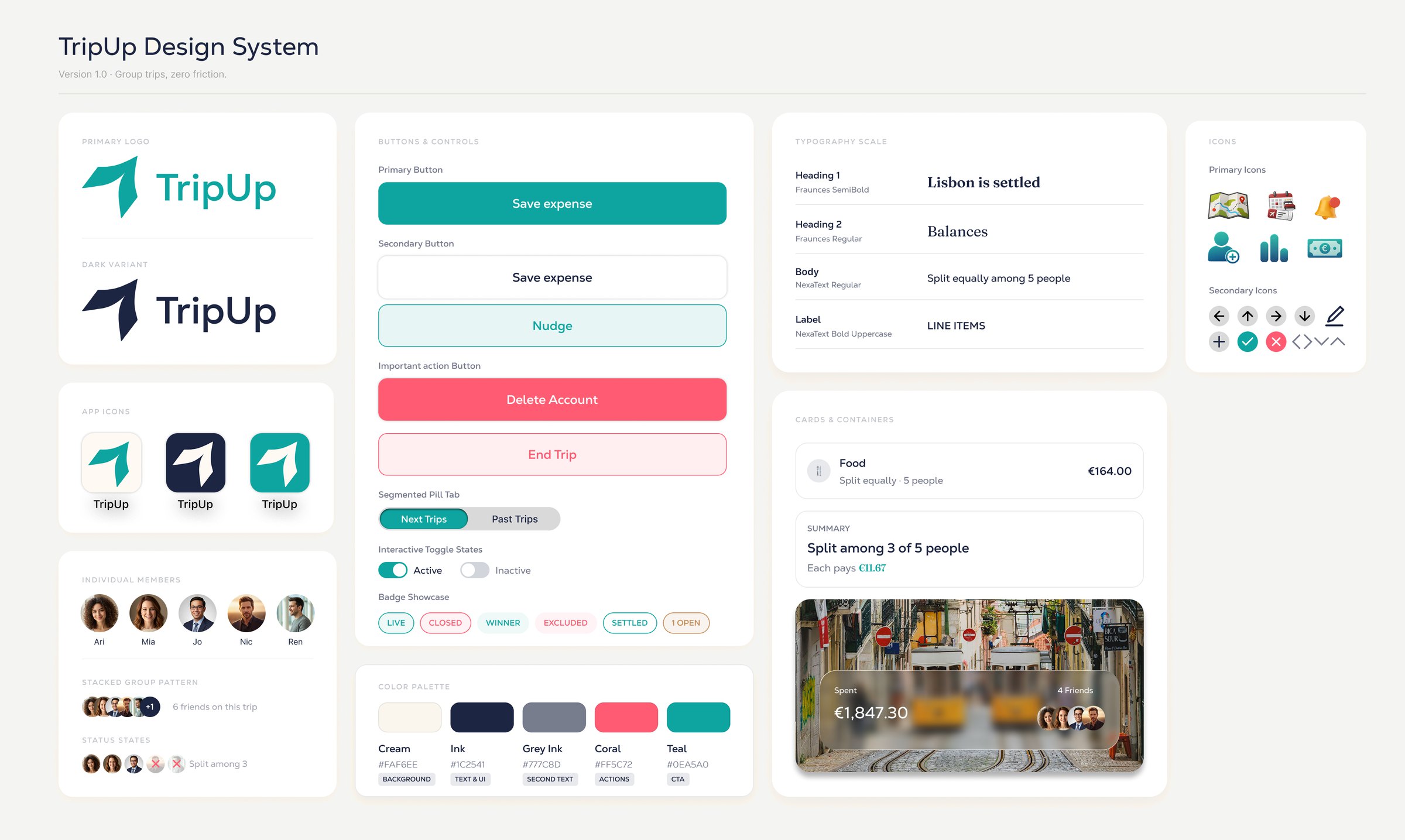 Design system: type, colour, components and icons